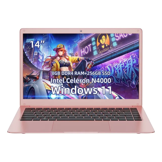 Ordenador Portátil Windows11 Intel N4000 8gb Ddr4+256gb Rosa