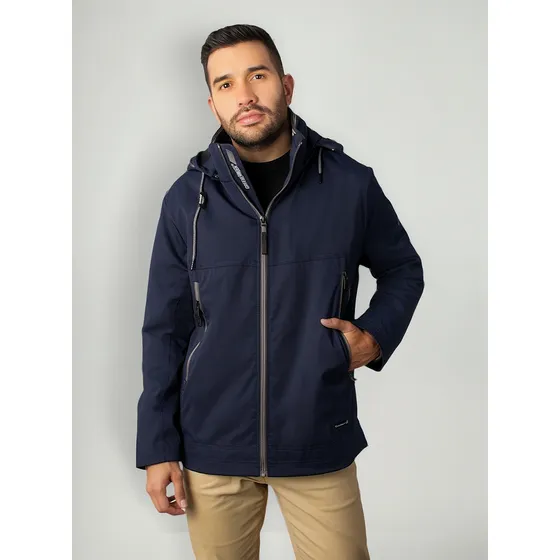 Chamarra Hombre Rompevientos Con Gorro Pol7036r Greenlander