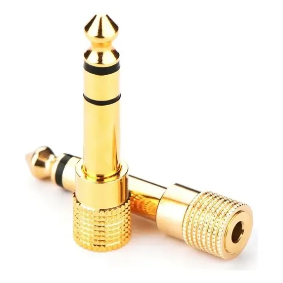 Pack 2 Adaptador Audio Plug Jack 6.3 Macho A 3.5 Hembra