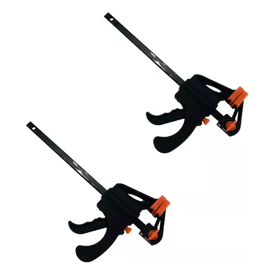 Kit 2 Grampos Tipo F De Aperto Rápido 4 Polegadas Marceneiro