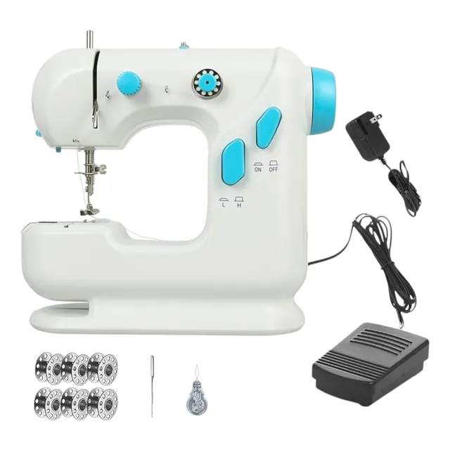 Mini Máquina De Coser Con Mesa 2 Velocidades Ajustable Porta