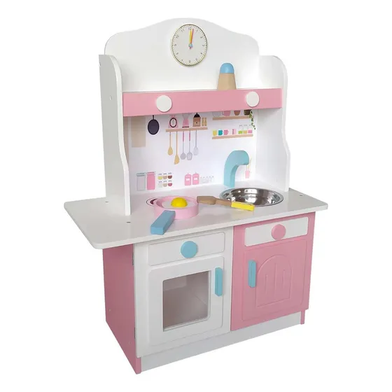 Cocina De Madera Blanca + Accesorios 47x24x63,5 Cm Gamepower Color Blanco