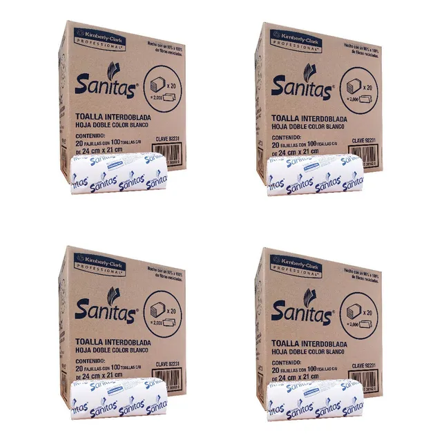 Sanitas Caja Toalla Interdoblada C/2000 Servicios 4 Cajas