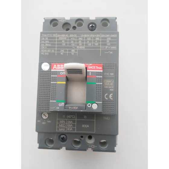 Interruptor Termomagnético De 80 Amperes Marca Abb Regulado