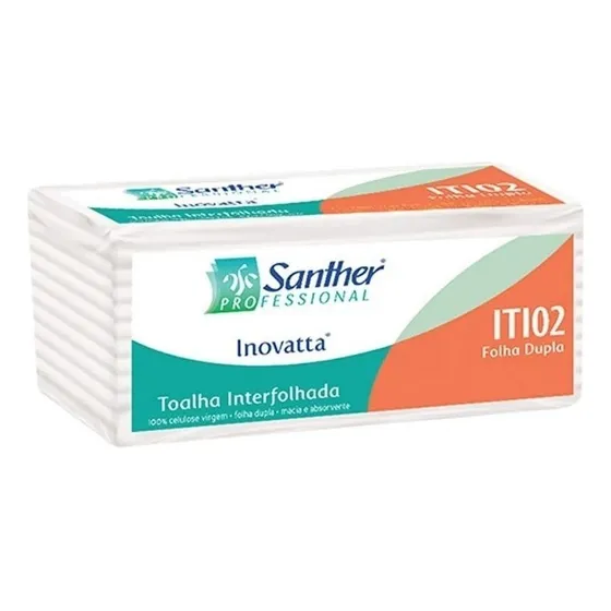 Papel Toalha Interfolha Folha Dupla Macia Santher Pacote 240