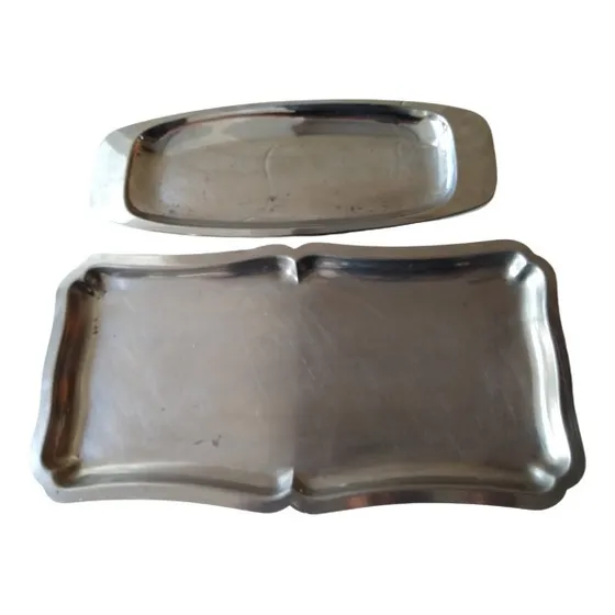 Bandejas De Acero Inoxidable Rectangular 40x20 Ovalada 35x14