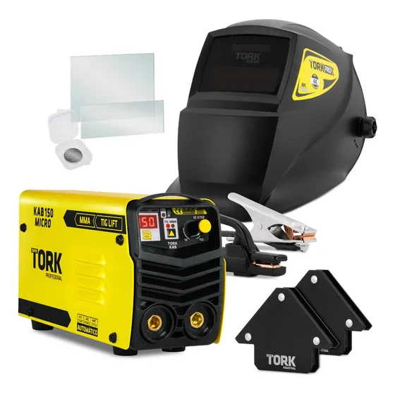 Maquina Solda Inversora Mma Tig Kab 150a Mascara 2 Esquadros Cor Amarelo Frequência 60Hz 220V Super Tork Scim-6150-220v