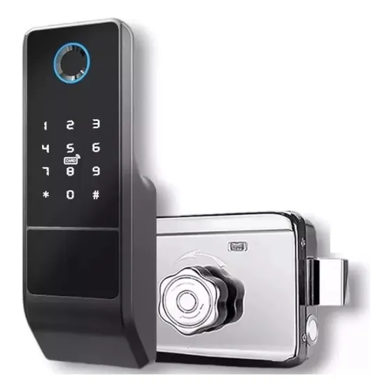 Fechadura Digital Biométrica Externa Porta Portão Tuya