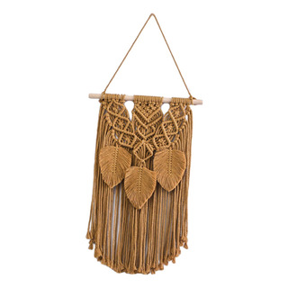 Folhas Borlas Macrame Tapeçaria De Suspensão De Parede Folhas Borlas Macrame Tapeçaria De Suspensão De Parede