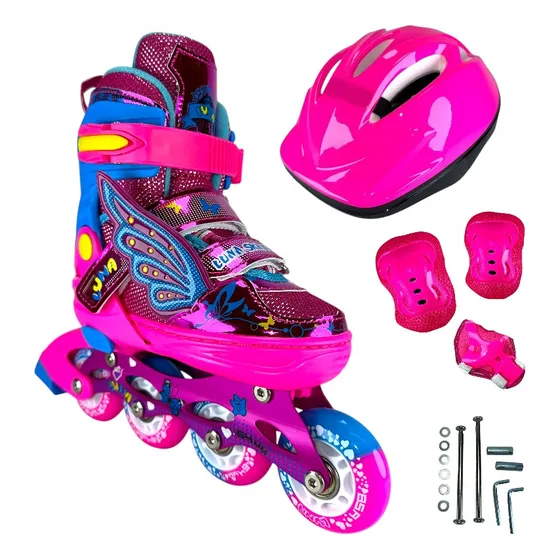 Patines Ajustables Linea Semiprofesionales Kit Luna Niñas 