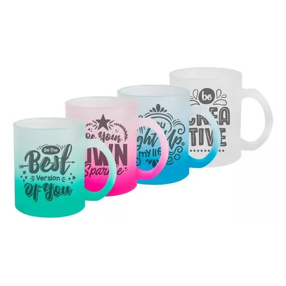 Taza Glaseada Vidrio 11oz Sublimación Personalizadas Vinil