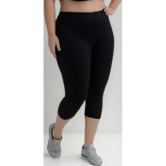  Calça Corsário Plus Size G1 G2 G3  Cintura Alta  Lisa  