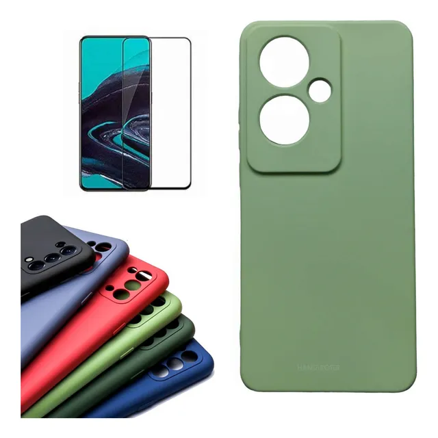Funda Para Oppo Reno 11f Silicona Protector + Vidrio Full