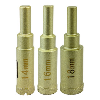 Kit 3 Broca Diamantada 14/16/18mm Vidro Cerâmica Porcelanato Kit 3 Broca Diamantada 14/16/18mm Vidro Cerâmica Porcelanato