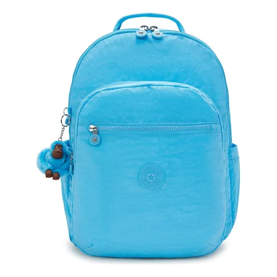Mochila Kipling Seoul Grande Color Powder Blue Diseño De La Tela Liso