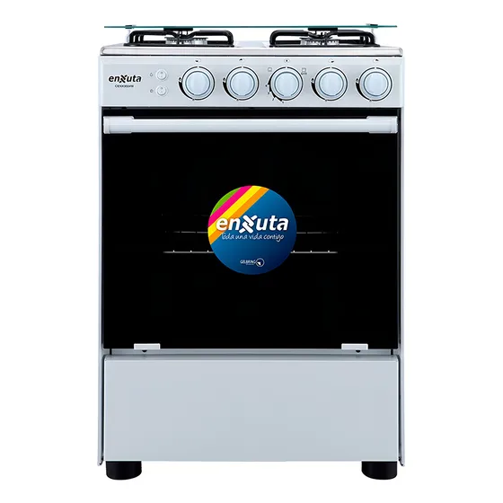 Cocina A Gas 4 Hornallas Enxuta Cenx9604w Grill Mesada Inox Color Blanco
