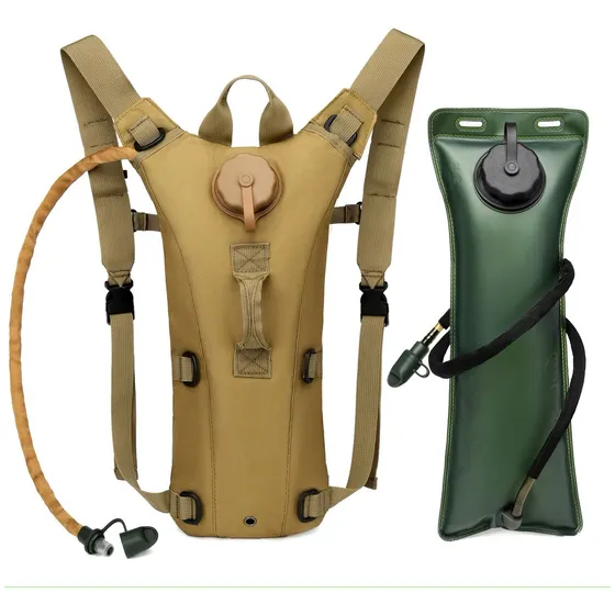 Mochila Hidratação Kms Trilha Bicicleta Térmica C/ Refil 3l Cor Marrom-claro