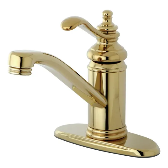 Grifo Lavabo Una Sola Manija 4  Drenaje Pushup Laton Pulido