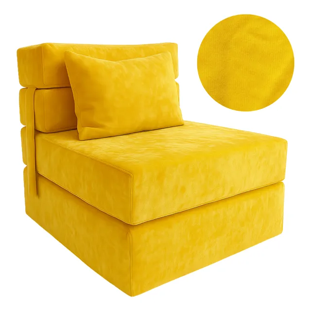 Sofá Cama Sillón Puff Individual Colchón Espuma Con Cojín