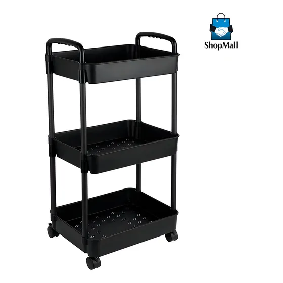Carros auxiliares para estética ShopMall Carrito Aux Plástico Color negro