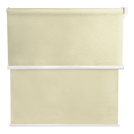 Cortina Roller Blackout 2 Paño 150x240 Doble Con Visillo Beige Sin Cenefa Guiza