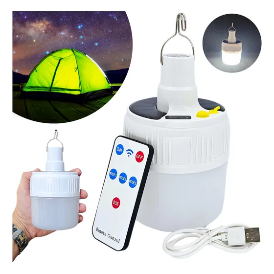 Lâmpada Camping Lampião Led Potente Recarregável Acampamento