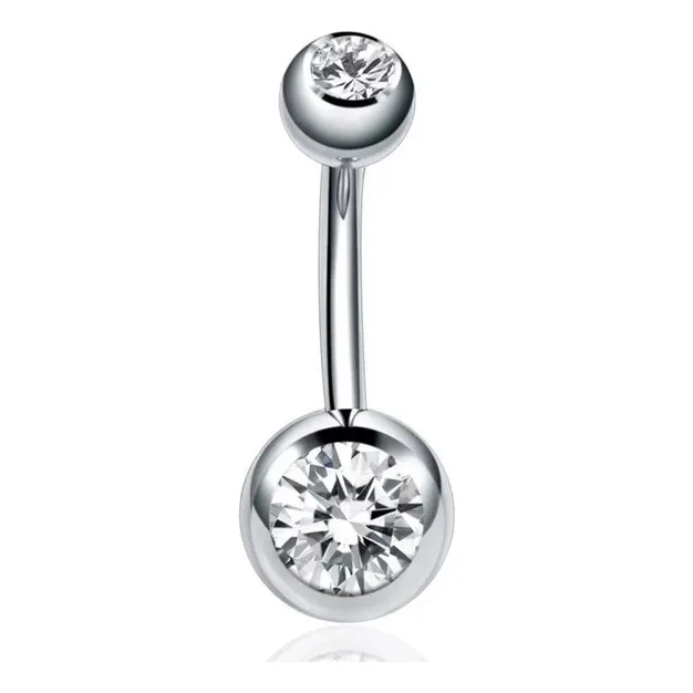 Piercing Ombligo Doble Strass Titanio