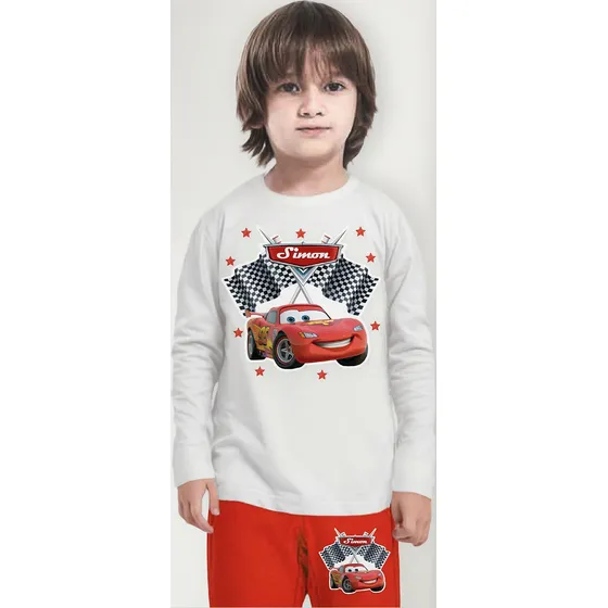 Pijama Largo Rayo Mcqueen Cars 100% Algodón Personalizado
