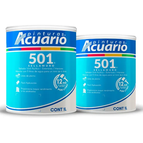 2  Pz  Sellador Vinílico 501 1 Litro Acuario 5 X 1 