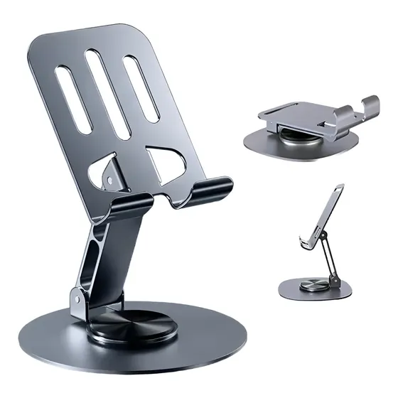 Soporte Apoya Celular Tablet Plegable Giratorio Escritorio