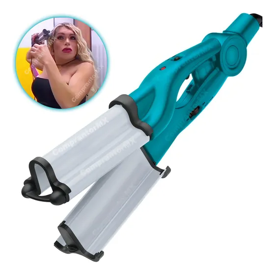 Waflera Onduladora De Cabello Pelo Bed Head Montaña Wendy Guevara Ondas Profundas Color Turquesa