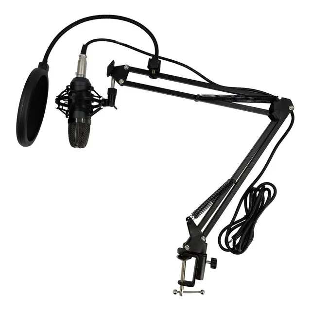 Set Microfono Condensador Tarjeta Usb Brazo Antipop Youtuber