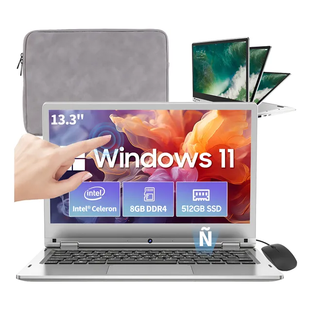 Laptop Táctil 13.3 Portátil Notebook 8gb 512gb 360 Giratorio