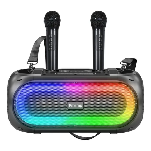 Altavoz Bluetooth Inalámbrico Portátil Karaoke Y 2 Micrófono