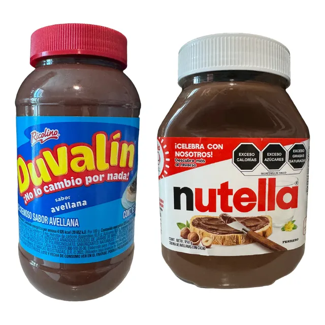 Paquete De Duvalin 940g. Y Nutella 950g. Sabor Avellana