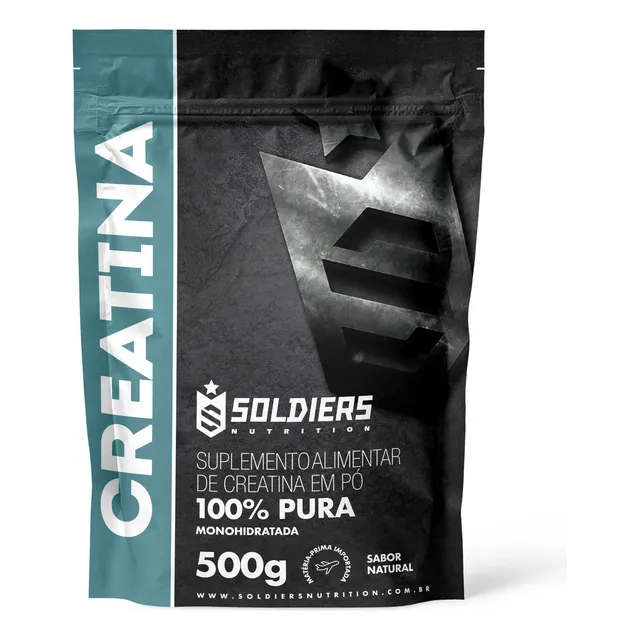 Creatina Monohidratada 500g Soldiers Nutrition 100% Pura Importada Alta Performance Músculo Treino