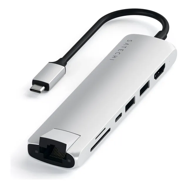 Hub Adaptador Satechi Slim Usb C 7 En 1 Multipuertos Hdmi 4k