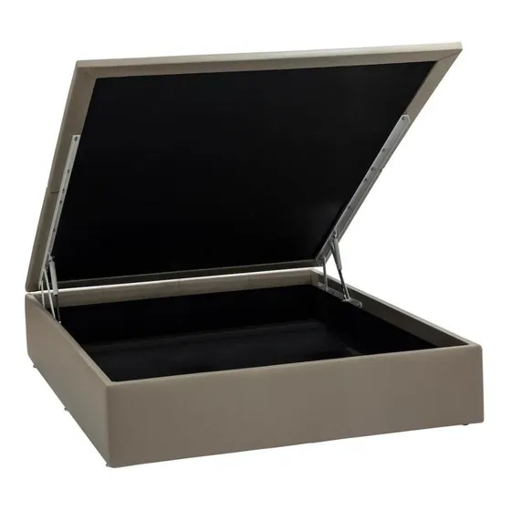 Base Baú Physical Corino Bege Casal (138x188x39) - Ortobom