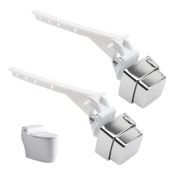 Rrina 2pcs Push Button Toilet Flush Lever Handle Side