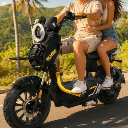 Bicicleta Elétrica HDJ PLUS 1000W 60V, com Suspensão Dupla e Freio a Disco