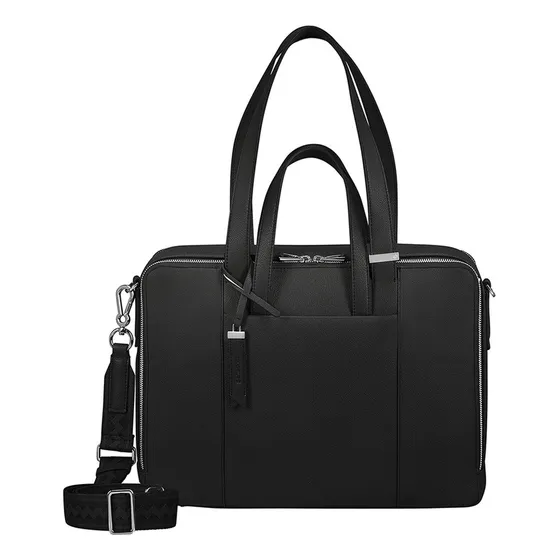 Laptop Bailhandle Samsonite Brightbeyond Bailhandle 15.6 2 Comp Black Color Negro Diseño De La Tela Liso