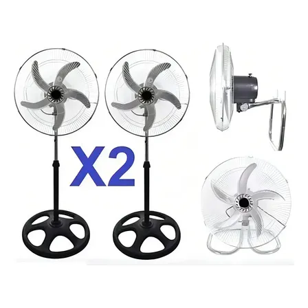 Ventilador Pedestal Industrial 2RL 3 en 1 18 Pulgadas 5 Aspas Metálico