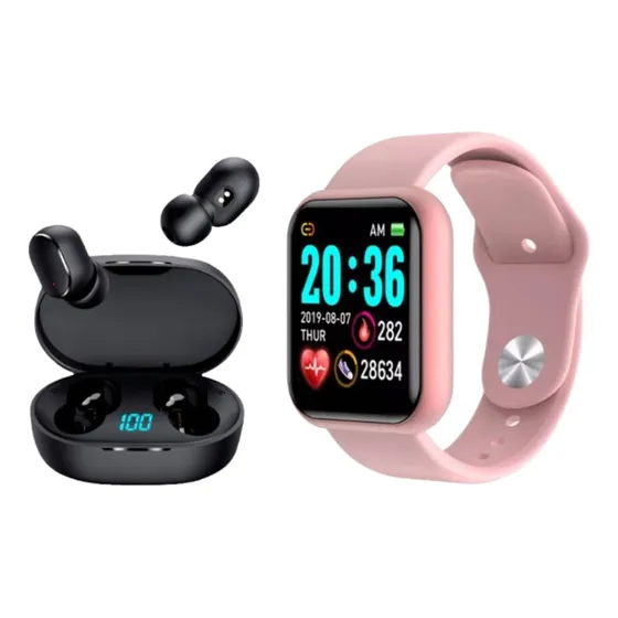 Smartwatch Digital D20 + Fone S/fio Bluetooth Relógio Unisex