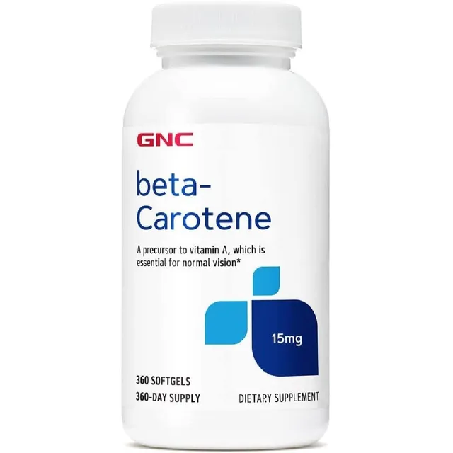 Betacaroteno 15 Mg Gnc 360 Cápsulas Blandas
