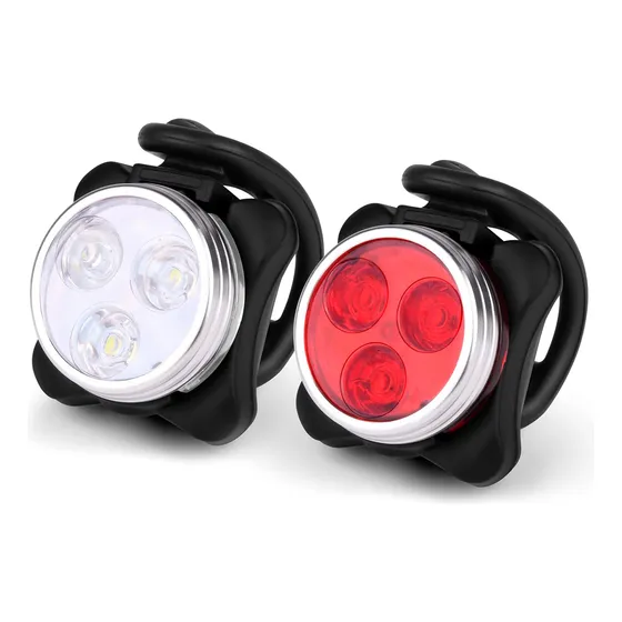Set X2 Luz Bicicleta Led Usb Recargable Delantera Trasera
