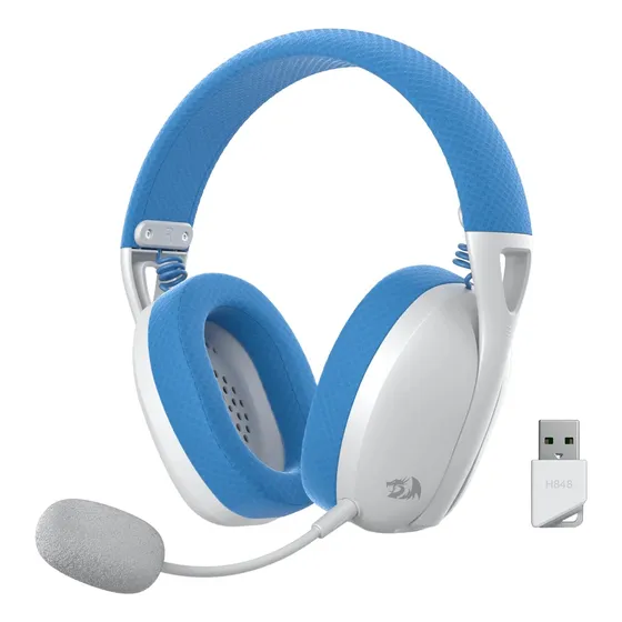 Audifonos Redragon Inalambricos Ire Pro Blanco Con Azul