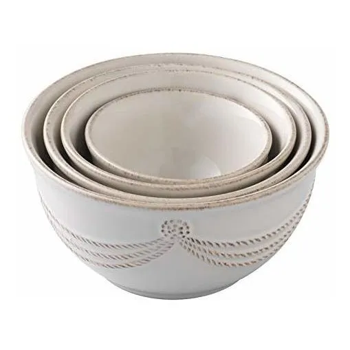 Berry Hilo Nesting Prep Tazon Conjunto 4 Whitewash