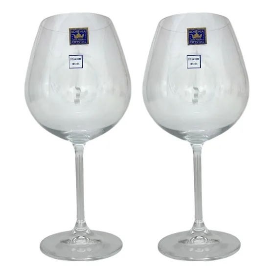 Duas Unidades De Taças Vinho Tinto - 650ml - Cristal Bohemia