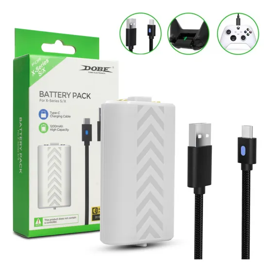 Bateria Controle Xbox Séries S X 1200mah Cabo Carregador 3m