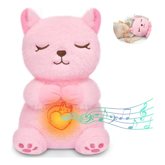 Peluche Gato, Sonido Y Luz Relajante, Movimiento Respiratori